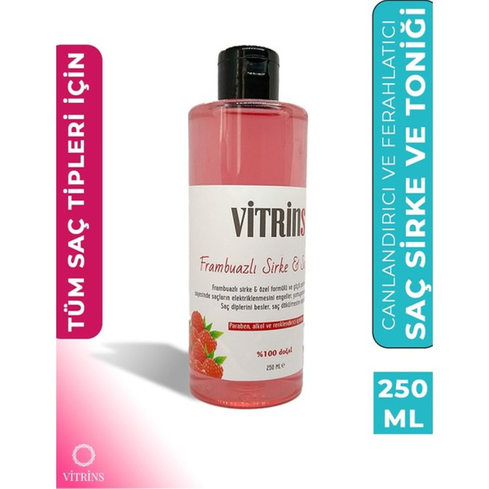 VİTRİNS Frambuazlı Sirke & Saç Toniği 250 ml %100 Doğal 3'lü Saç Bakım Maskeleri & Serumlar & Spreyler Fiyatı