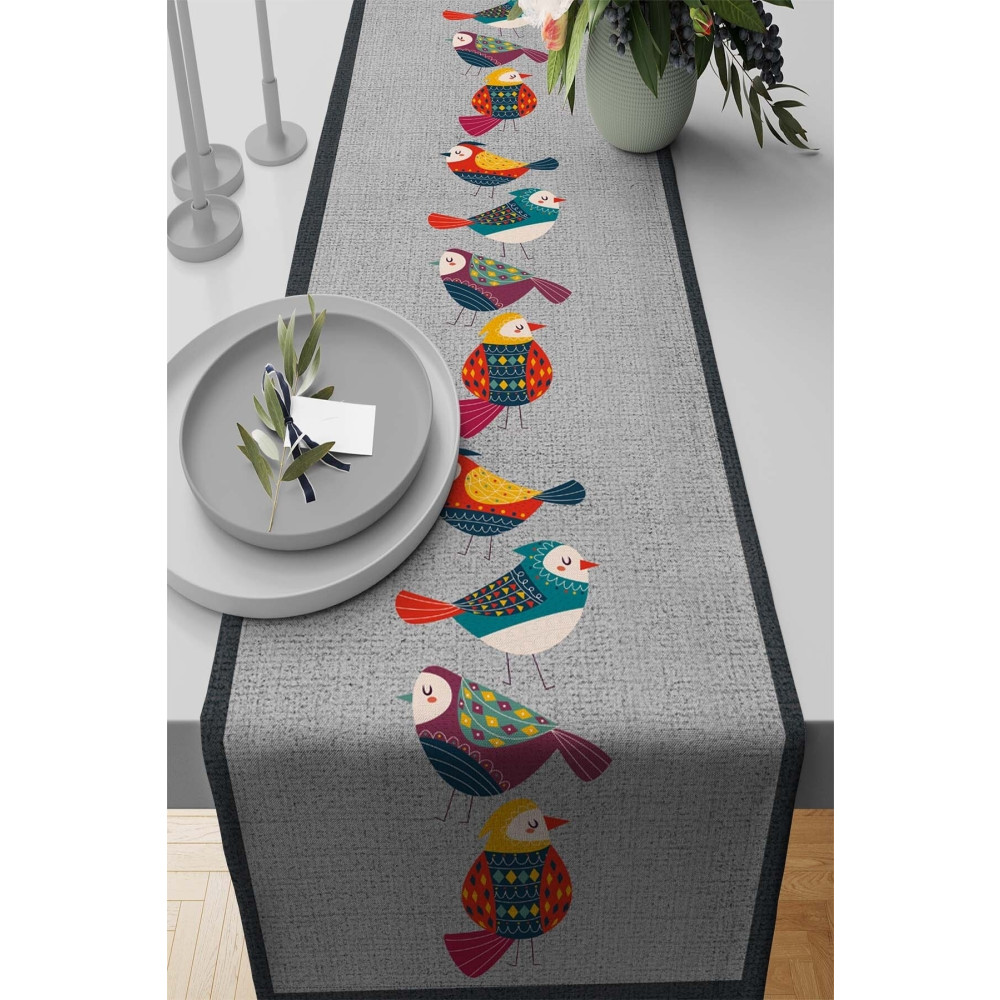 Viva Home 40x140cm Premium Tay Tüyü Dokuma Leke Tutmaz Kumaş Masa Örtüsü Runner Otantik Kuşlu Rnr209 Runner Fiyatı