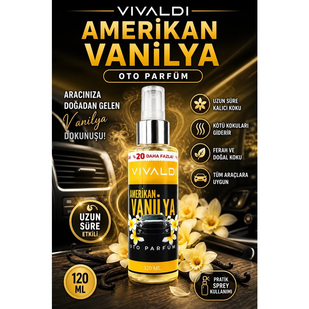 Vivaldi Amerikan Vanilya Araba Araç Oto Kokusu Parfümü Sprey 120 ml Evcil Hayvan Ürünleri Fiyatı