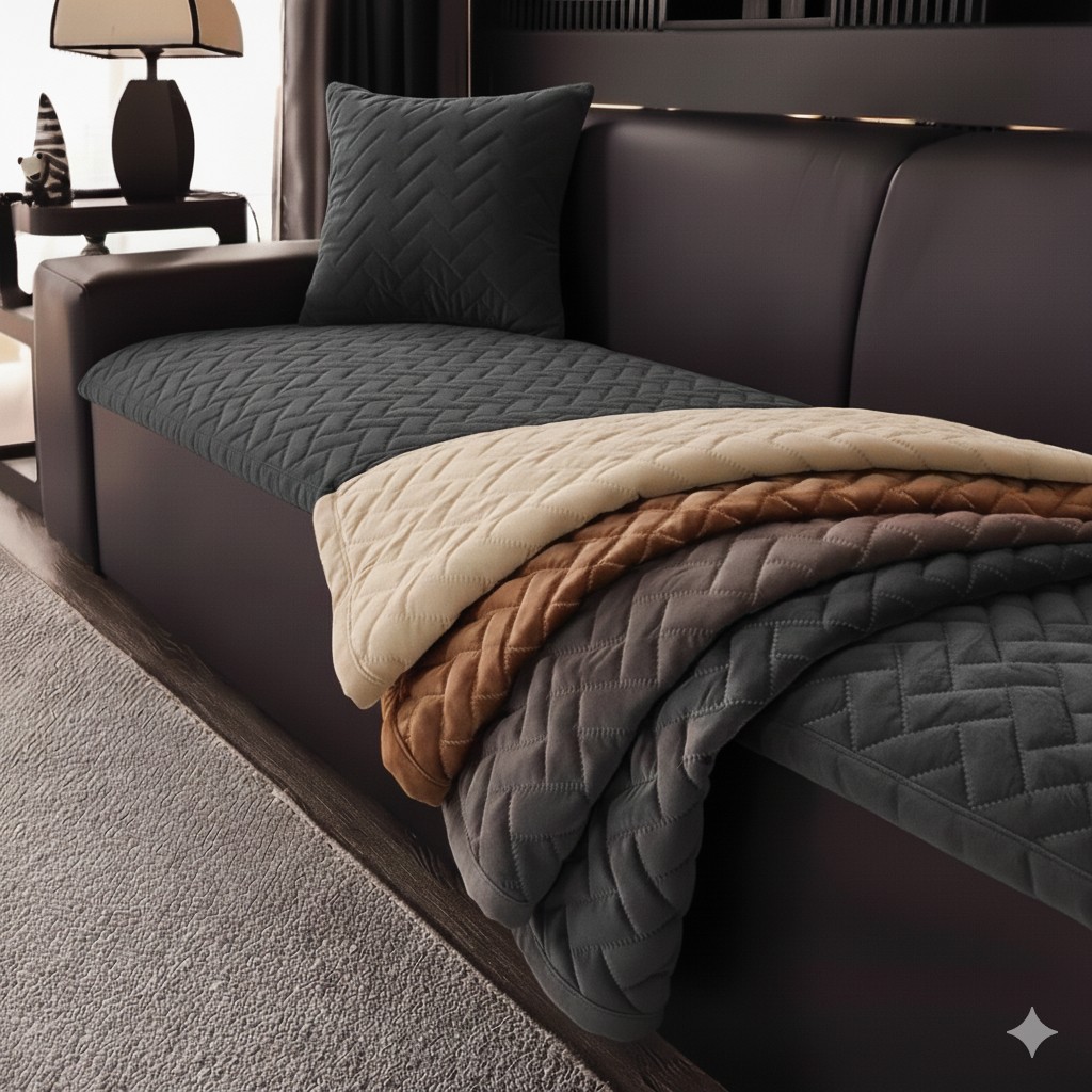 Vivamia Kaymaz Taban Kapitone Koltuk Örtüsü 70 x 190 - 70 x 190 cm - Füme Diğer Fiyatı