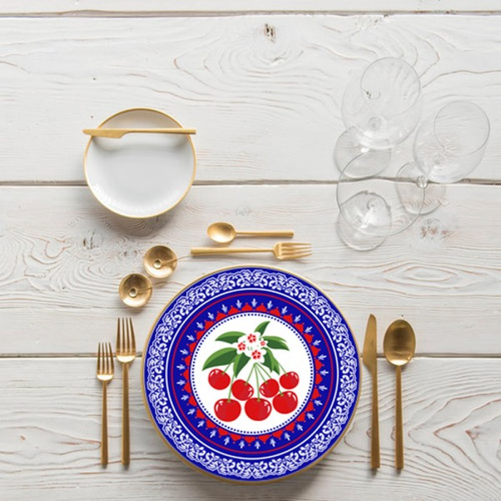 Vivas Blue Blanc Kiraz Tabak 23 cm Mutfak Gereçleri Fiyatı