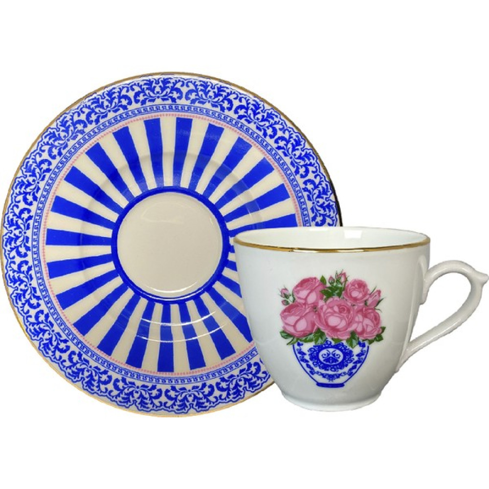 Vivas Blue Blanc Pembe Gül 2'li Çay Fincanı Seti Fincan / Bardak / Kahve Takımı Fiyatı