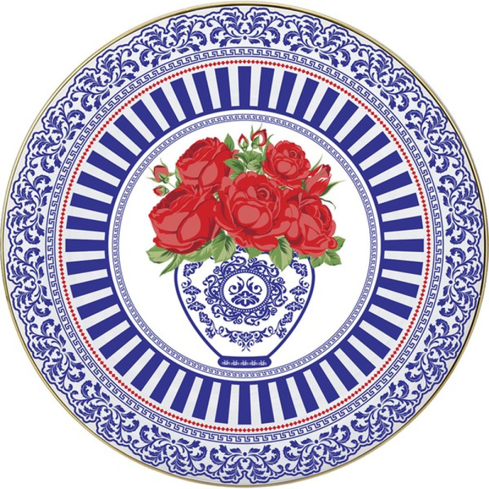 Vivas Blue Blanc Rose Kırmızı Tabak 23 cm Mutfak Gereçleri Fiyatı