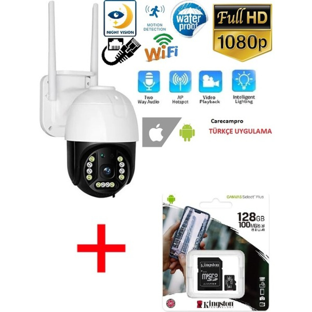 Vivatech Rio 360 Dönebilen Kablosuz Wifi Ip Kamera Speed Dome 1080P Fullhd Gece Görüşlü Hareketli Dış Mekan Güvenlik Kameraları Fiyatı
