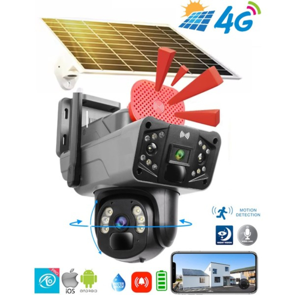 Vivatech Ultimate Solar 4g Güneş Enerjili Dual Lens 360° Görüş Akıllı Güvenlik Kamerası (O-Kam) Uygulama Siyah Diğer Fiyatı
