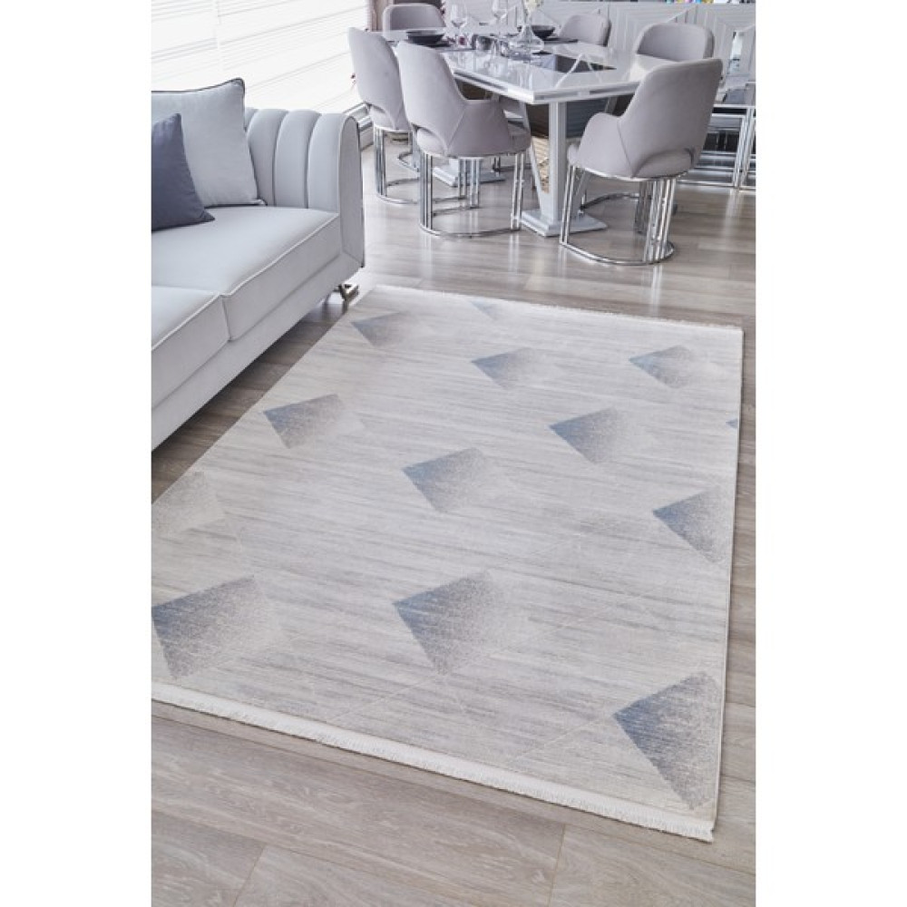 Viviana Glorya Klasik ve Modern Salon Halısı Mutfak Halısı Yolluk Yumuşak Açık Gri Krem Halı Tozumaz Halı Gl-02 - Krem Mavi - 200 x 290 cm Salon Halısı Fiyatı