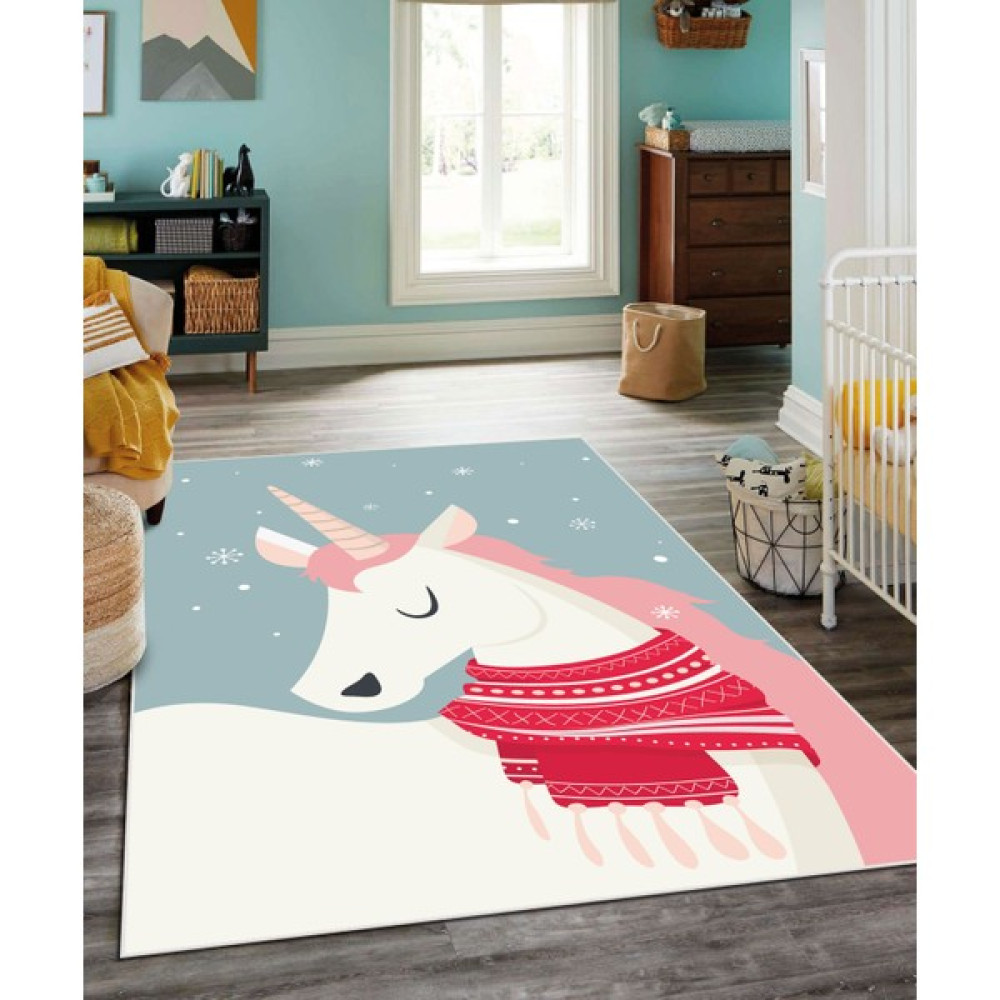 Vivica Dijital Baskı Kaymaz Taban Makinede Yıkanabilir Çocuk Odası Halısı Bebek Odası Halısı - 40 x 60 cm - Pembe Bebek Odası Halı Fiyatı