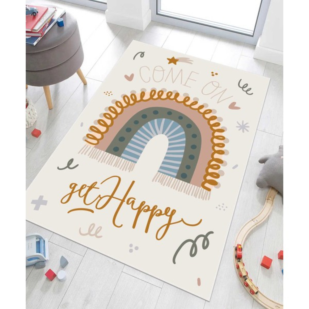 Vivica Dijital Baskı Kaymaz Taban Makinede Yıkanabilir Çocuk Odası Halısı Bebek Odası Halısı - Beyaz - 40 x 60 cm Bebek Odası Halı Fiyatı