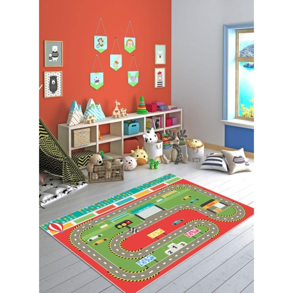 Vivica Dijital Baskı Kaymaz Taban Makinede Yıkanabilir Çocuk Odası Halısı Bebek Odası Halısı - Kırmızı - 40 x 60 cm Bebek Odası Halı Fiyatı