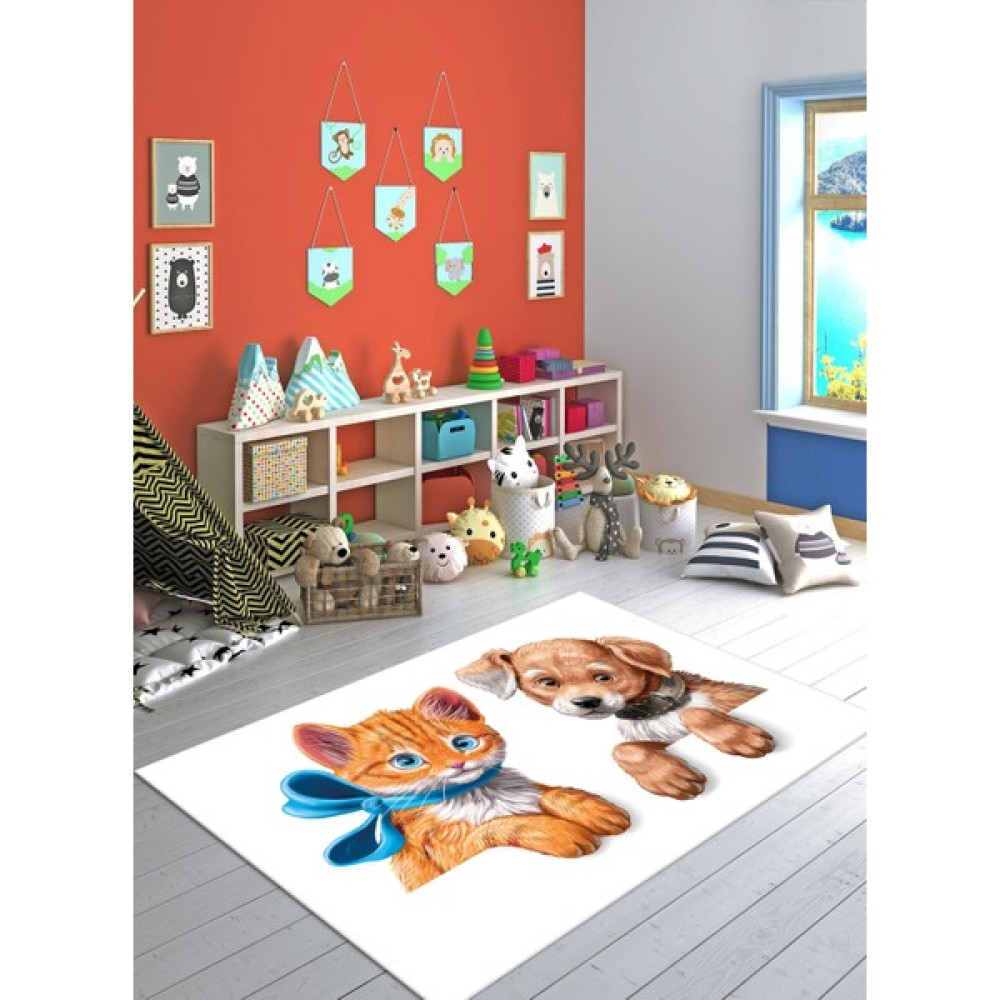 Vivica Dijital Baskı Kaymaz Taban Makinede Yıkanabilir Çocuk Odası Halısı Bebek Odası Halısı - Turuncu - 40 x 60 cm Bebek Odası Halı Fiyatı