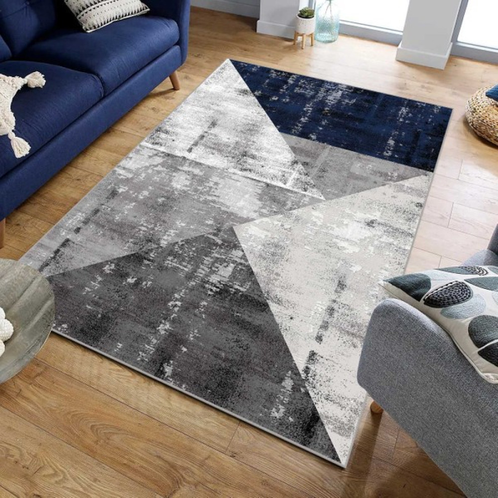 Vivica Modern Dijital Baskı Dört Mevsim Yıkanabilir Kaymaz Taban Salon Halısı Mutfak Halısı Yolluk - 40 x 60 cm - Lacivert Salon Halısı Fiyatı