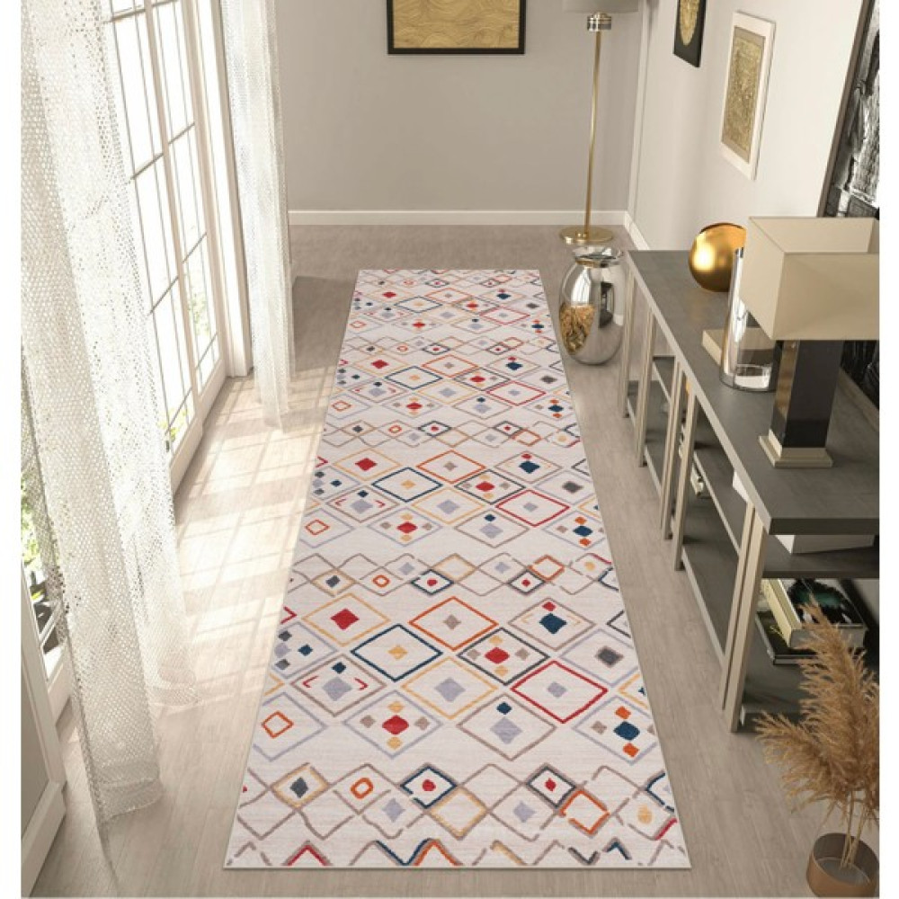 Vivica Modern Dijital Baskı Dört Mevsim Yıkanabilir Kaymaz Taban Salon Halısı Mutfak Halısı Yolluk - 60 x 100 cm - Bej Yolluk Fiyatı