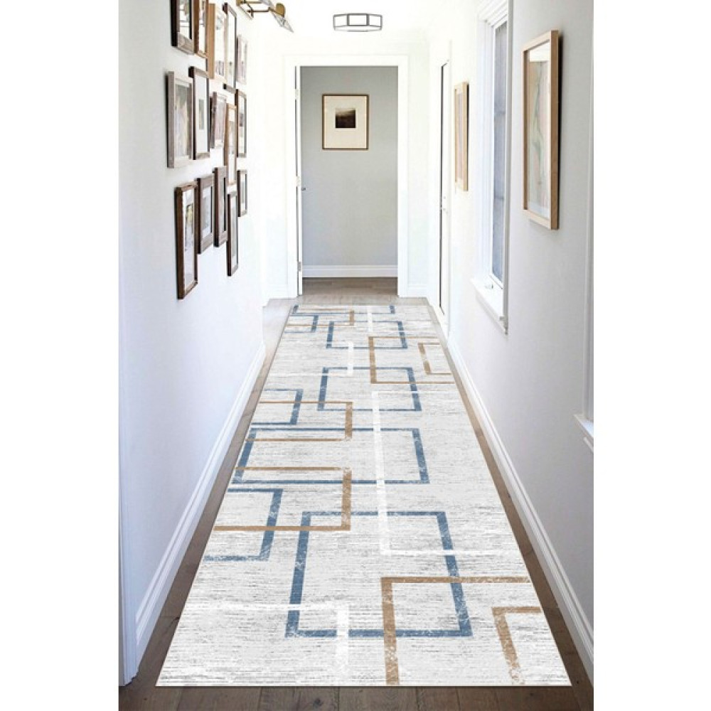 Vivica Modern Dijital Baskı Dört Mevsim Yıkanabilir Kaymaz Taban Salon Halısı Mutfak Halısı Yolluk - 80 x 200 cm - Gri Yolluk Fiyatı