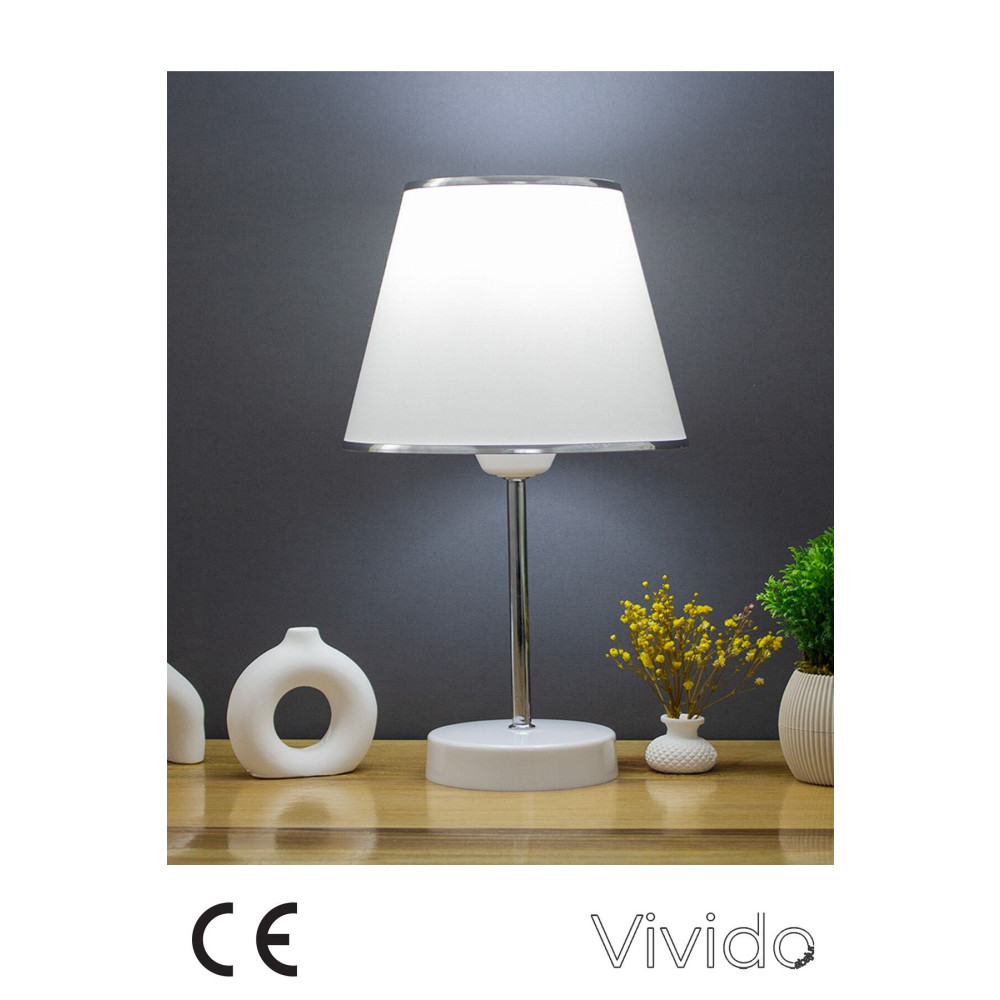 Vivido Abajur Beyaz Krom Safir Modern Abajur Abajur Fiyatı