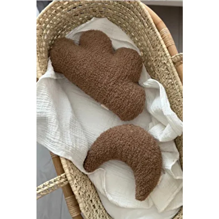 vivimade Teddy Moon Bulut ve Ay Yastık Bebek Çocuk Odası Aksesuarı Kahverengi Renkli Yastık Kılıfı Fiyatı