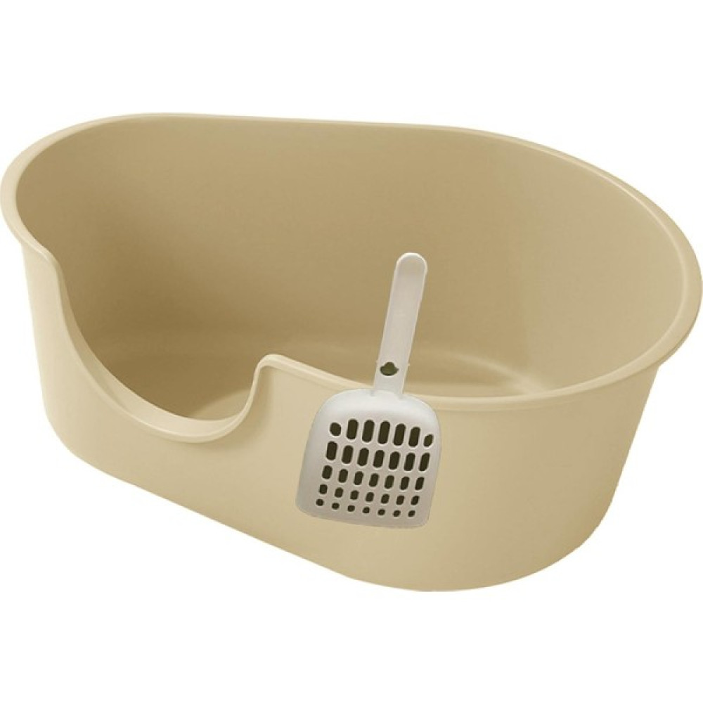 Vivis Kedi Çöp Kutusu Yavru Peztiye Tuvalet Anti Sıçrama Kedi Kum Kutusu Açık Üst Pet Bej (Yurt Dışından) - 52 x 38 x 20 cm - Renkli Evcil Hayvan Ürünleri Fiyatı