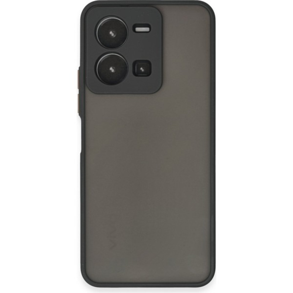 Vivo Y22S Kılıf Kenarları Renkli Kamera Korumalı Silikon Kılıf - Siyah Cep Telefonu Kılıfı Fiyatı