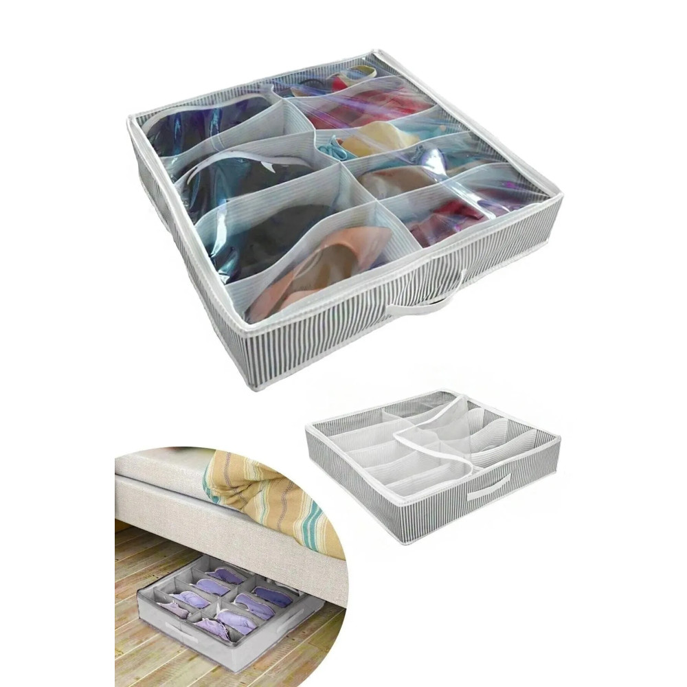 Vivyan Ayakkabı Saklama Çantası 12 Bölmeli Shoes Under Ayakkabı Hurcu Ayakkabı Saklama Kutusu Fiyatı