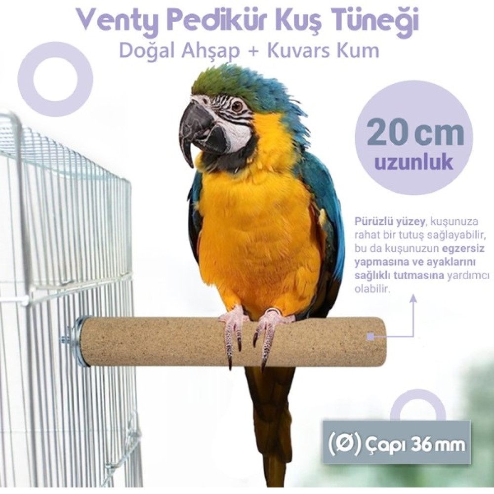 Vixpet Venty 20 cm 36 mm Pedikür Papağan Tüneği Küçük Macaw, Küçük Kakadu, Jako, Amazon, Iskender Vb. Evcil Hayvan Ürünleri Fiyatı