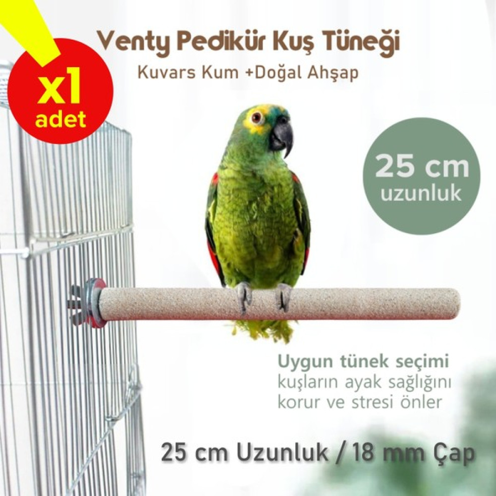 Vixpet Venty 25 cm 18 mm Pedikür Papağan Tüneği Jako Papağanı, Sultan Papağanı, Cennet Papağanı Vb. Evcil Hayvan Ürünleri Fiyatı