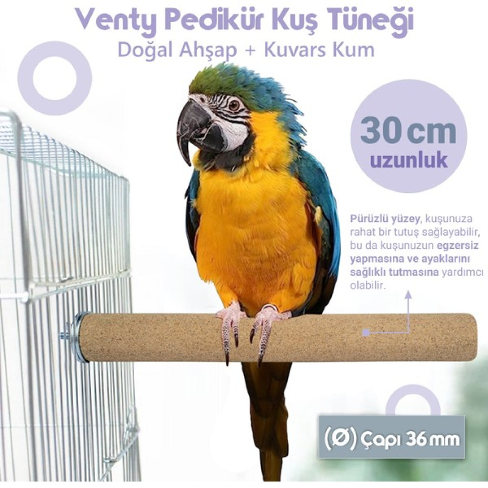 Vixpet Venty 30 cm 36 mm Pedikür Papağan Tüneği Küçük Macaw, Küçük Kakadu, Jako, Amazon, Iskender Vb. Evcil Hayvan Ürünleri Fiyatı