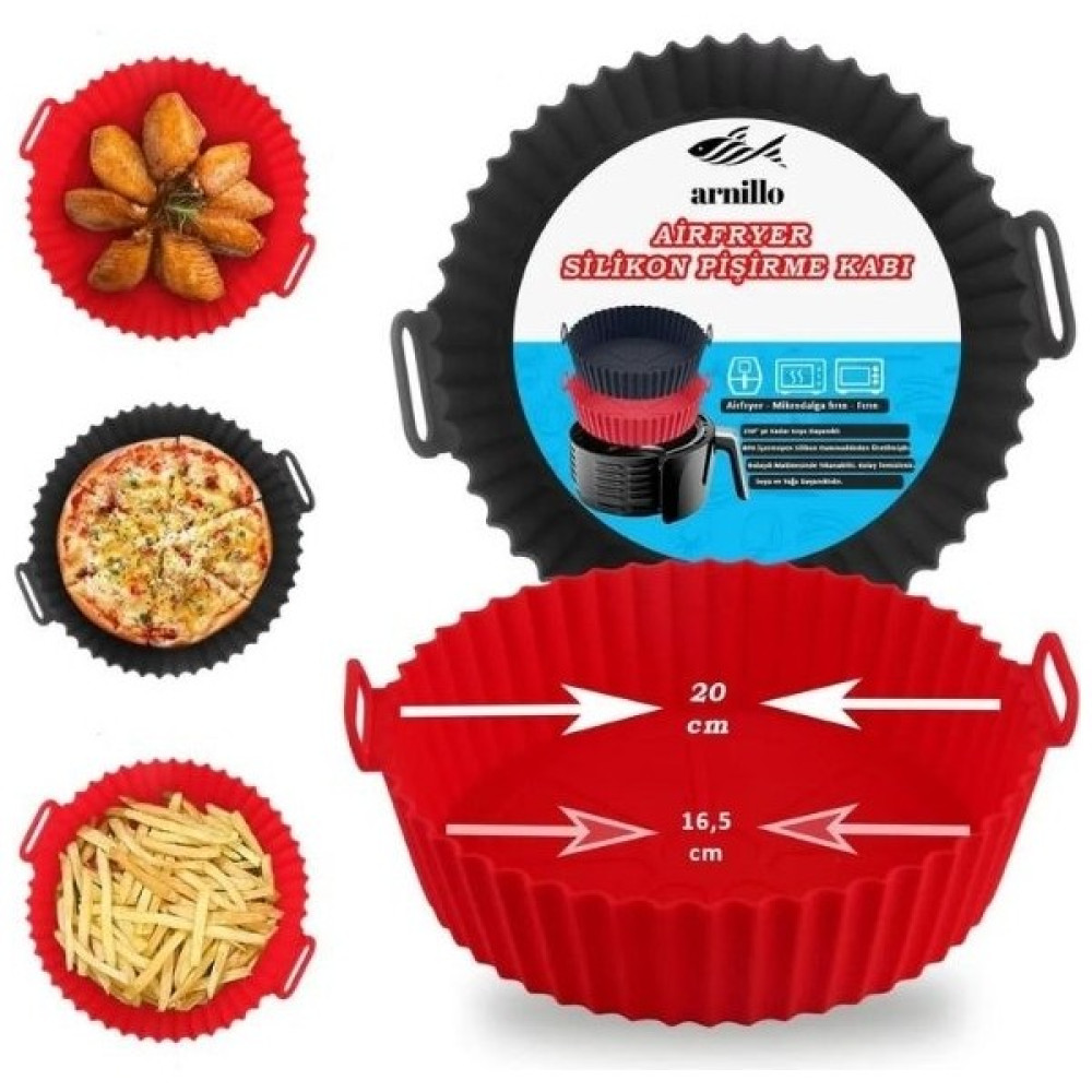 Viyalente Airfryer Silikon Pişirme Kabı - Hava Fritözü Kabı -Airfryer Aksesuar - Tüm Airfryer'lara Uyumlu - Renkli Kek Kalıpları Fiyatı