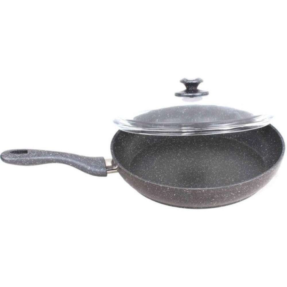 Viyalente Cam Kapaklı Tek Saplı Granit Tava 28CM Tavalar Fiyatı