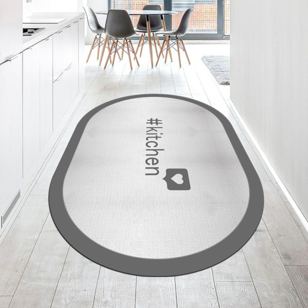 Viyana Home Dijital Baskılı Kaymaz Taban Yıkanabilir Oval Mutfak Halısı Yolluk, V-O-Mutfak-02-Gri, - 80 x 150 cm - Gri Mobilya & Dekorasyon Fiyatı