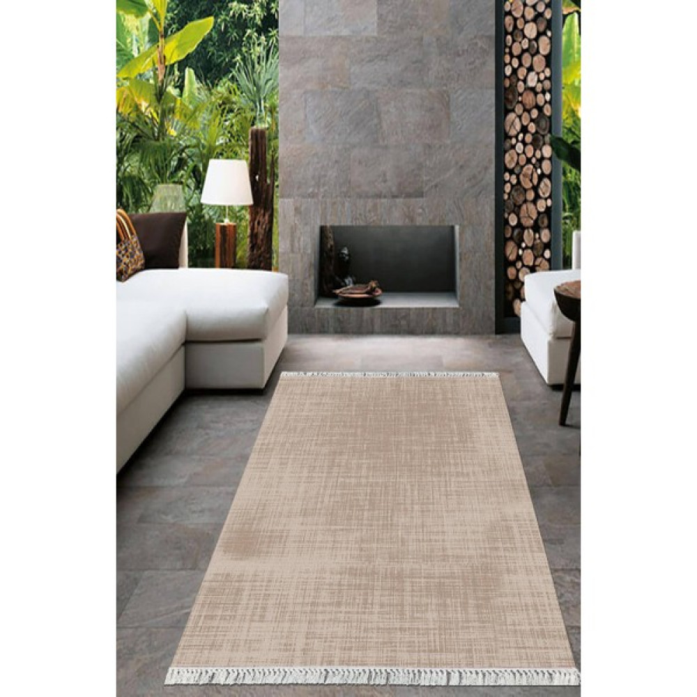 Viyana Home Dijital Baskılı Kaymaz Taban Yıkanabilir Sade Desen Salon Halısı Mutfak Halısı Yolluk Vh-Ht-11 - Bej - 80 x 150 cm Kilim Fiyatı