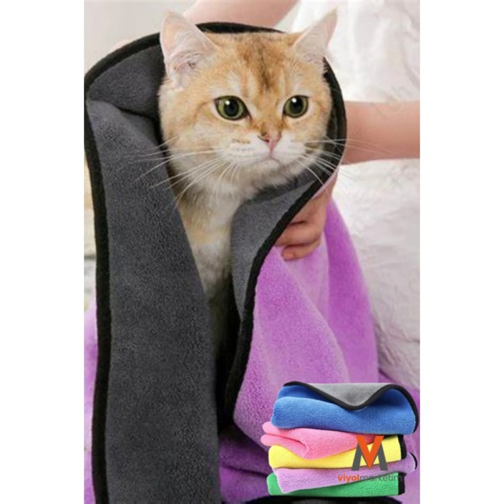 viyolmarketim (1 Adet ) Mikrofiber Kedi Köpek Pet Evcil Hayvan Banyo Kurulama Havlusu Renkli 40X60CM Oto Boyaları Fiyatı