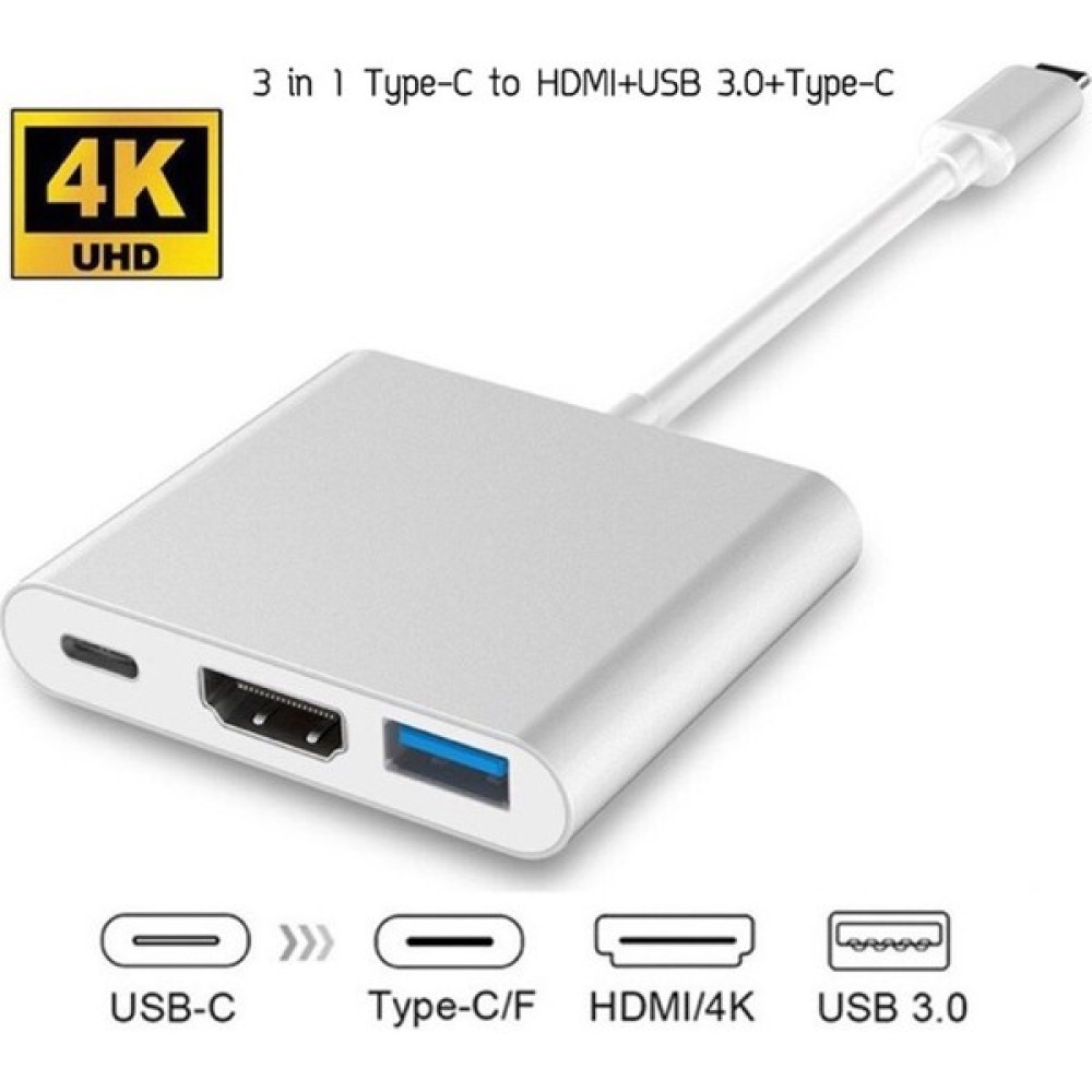 VİZY10 Dizüstü Bilgisayar Uyumlu 4K Full Hd C Tipi - HDMI Kablo Çevirici Çoklayıcı USB 3.1 C Tipi - HDMI 3'ü 1 Arada Destek 1080P 3D Dönüştürücü Ka... Bilgisayar Çevirici ve Adaptörü Fiyatı