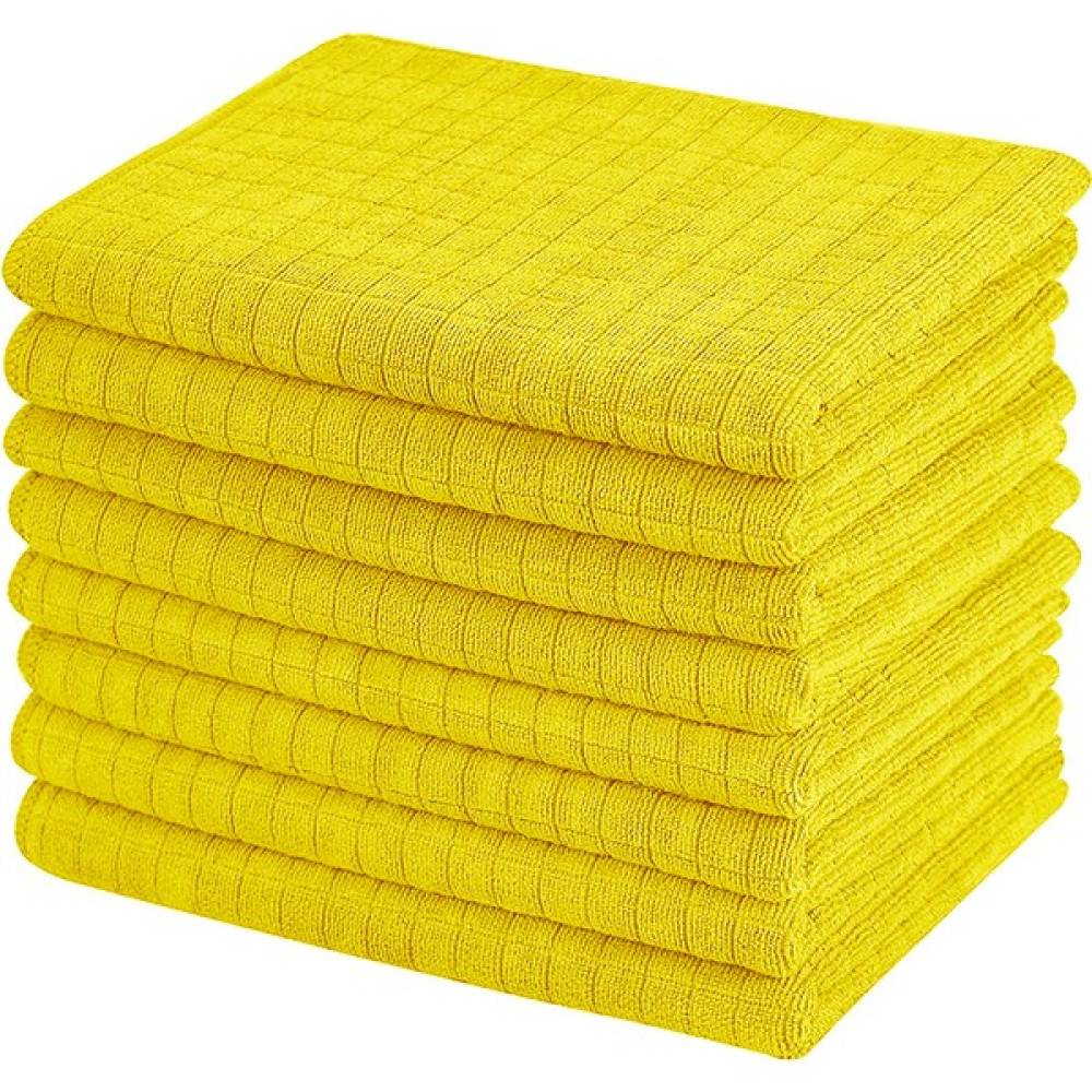 Vizyon Park Mikrofiber Kareli Kadife Doku Leke Tutmaz Koku Yapmaz Mutfak ve Yer Temizlik Bezi 50X70 cm - Sarı Temizlik Malzemeleri Fiyatı
