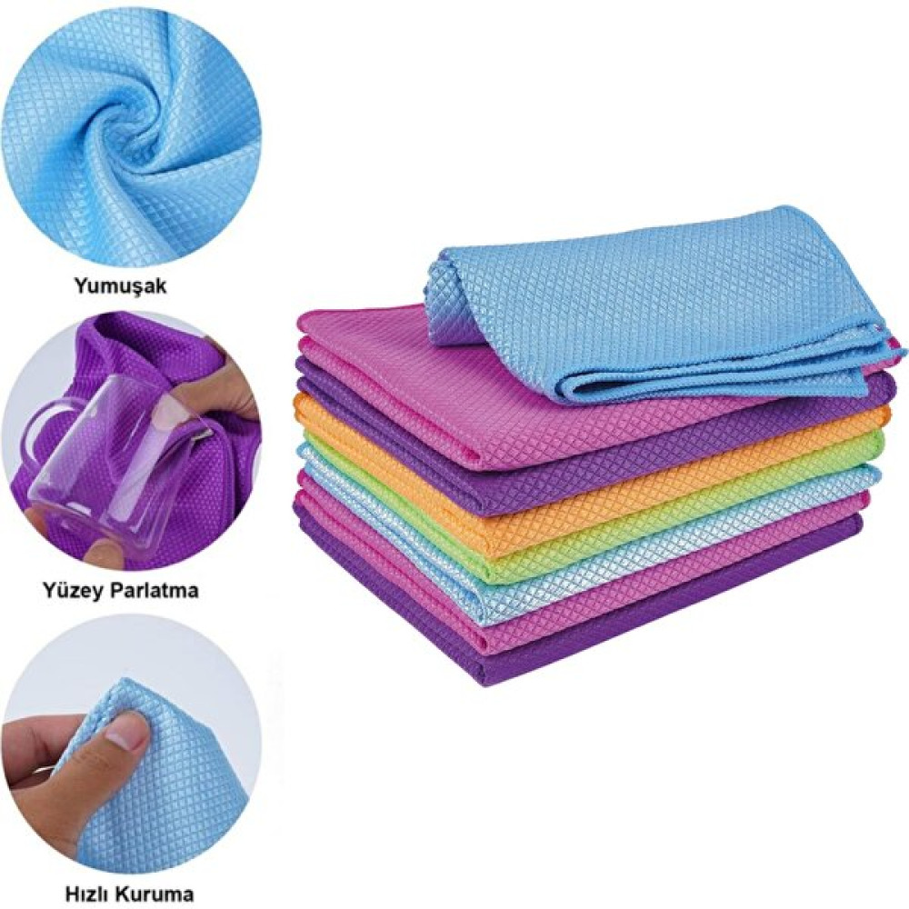 Vizyon Park Mikrofiber Oto Cam Temizlik Bezi Baklava Desen Cam Bezi Toz Leke Bırakmaz 50X70 cm Oto Cam Bakım Ürünleri Fiyatı