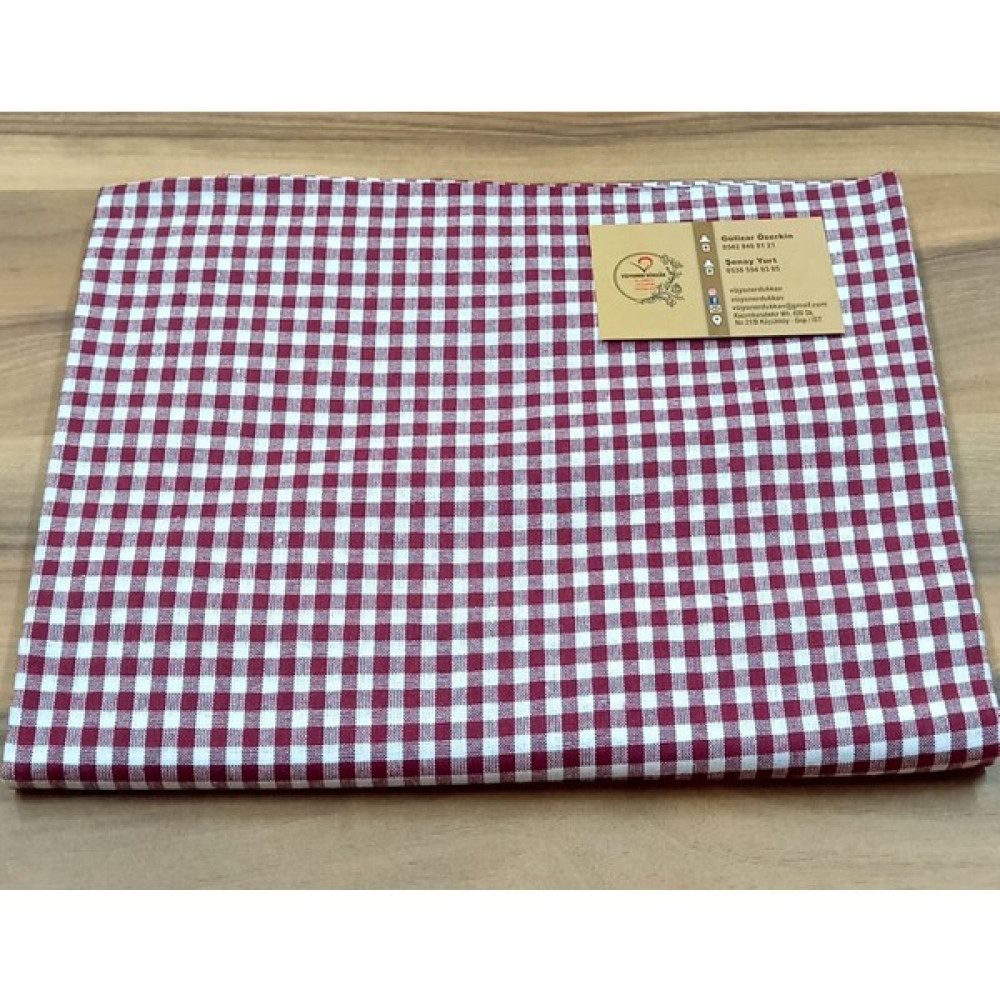 Vizyoner Dükkan Masa Örtüsü, Yer Sofra Bezi Piknik Masa Örtüsü Zefir Kare Desen 170X170 - Bordo - 170 x 170 cm Masa Örtüsü Fiyatı