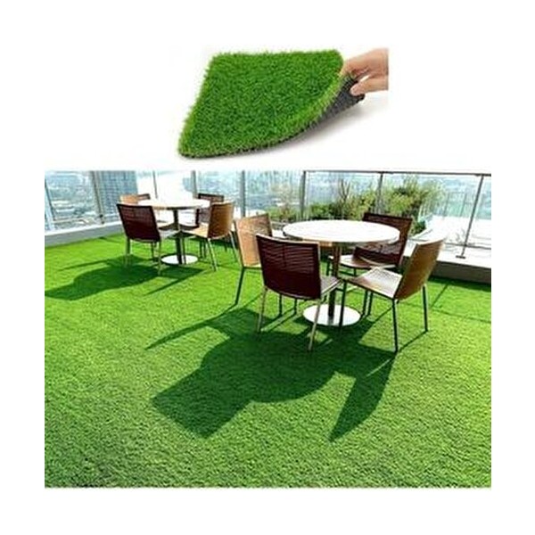 Vl Dekoratif Premium Kalite Suni Balkon Bahçe Kaymaz Taban Çim Halı 7 mm - 160 x 200 cm - Yeşil Salon Halısı Fiyatı