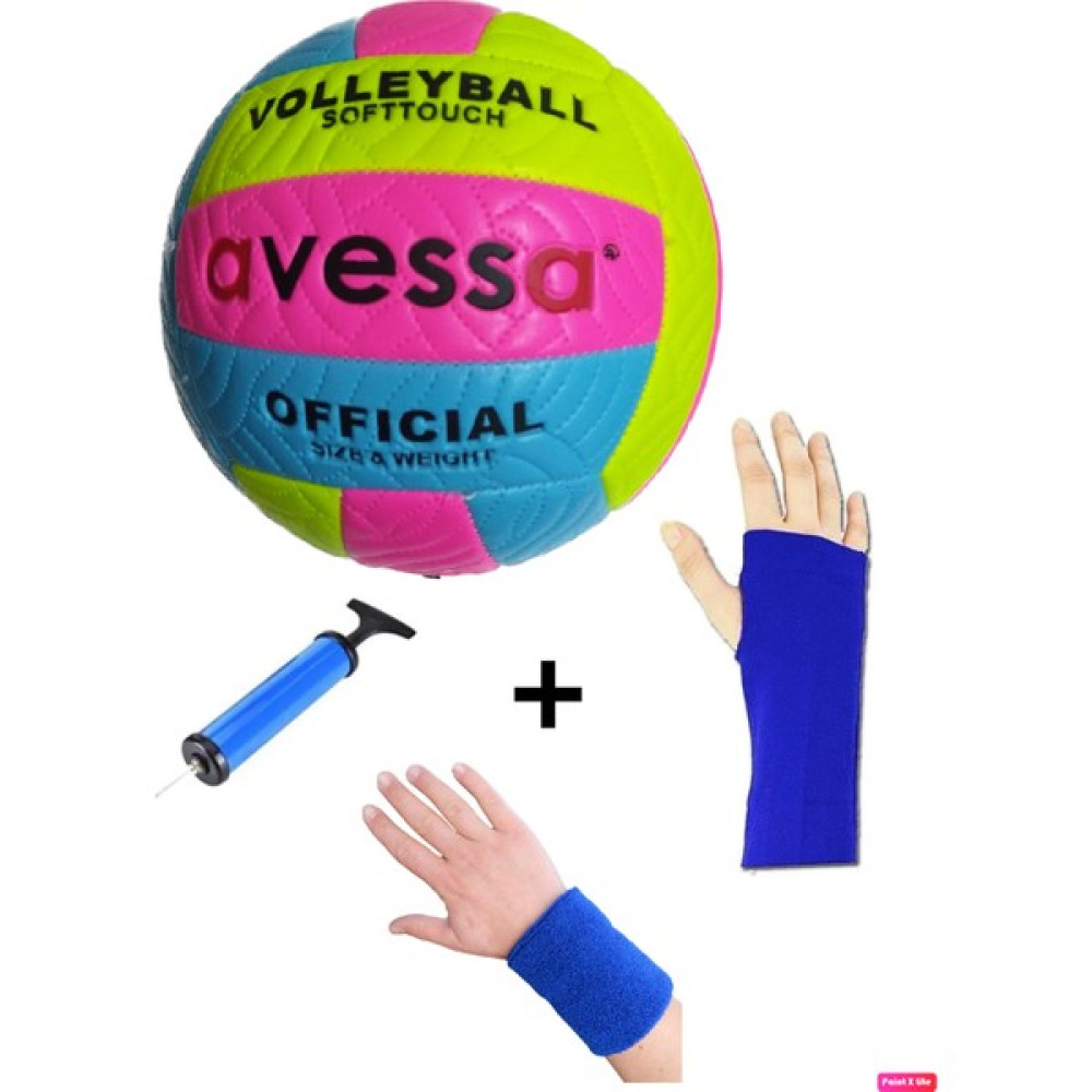 VLM-700 Dikişli Soft Touch 280 gr Fosforlu Deri Voleybol Topu No:5 + Pompa + Kolluk + Havlu Bileklik Toplar Fiyatı