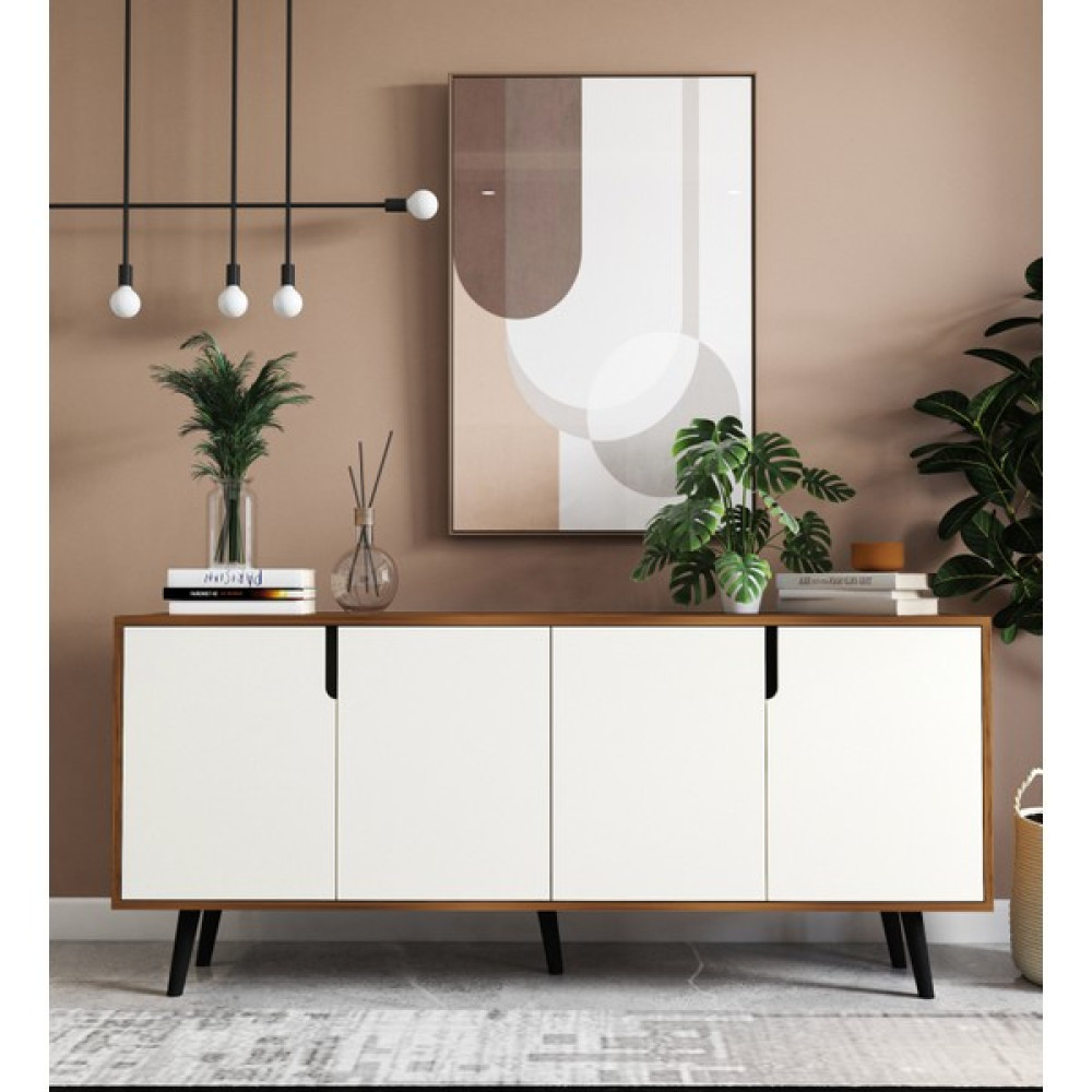VM VERTEX MOBİLYA Latina Modern Konsol 180 cm Ceviz - Beyaz - 45 x 180 cm Konsol Mobilya Fiyatı