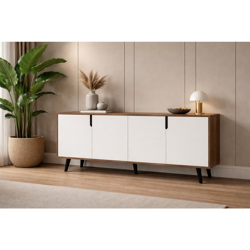 VM VERTEX MOBİLYA Latina Modern Konsol 180 cm Ceviz - Beyaz - 45 x 180 cm SSD / Solid State Drive Fiyatı