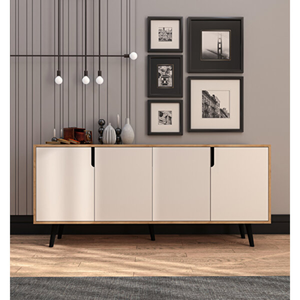 VM VERTEX MOBİLYA Latina Modern Konsol 180 cm Safir Meşe - Beyaz - 45 x 180 cm Konsol Mobilya Fiyatı