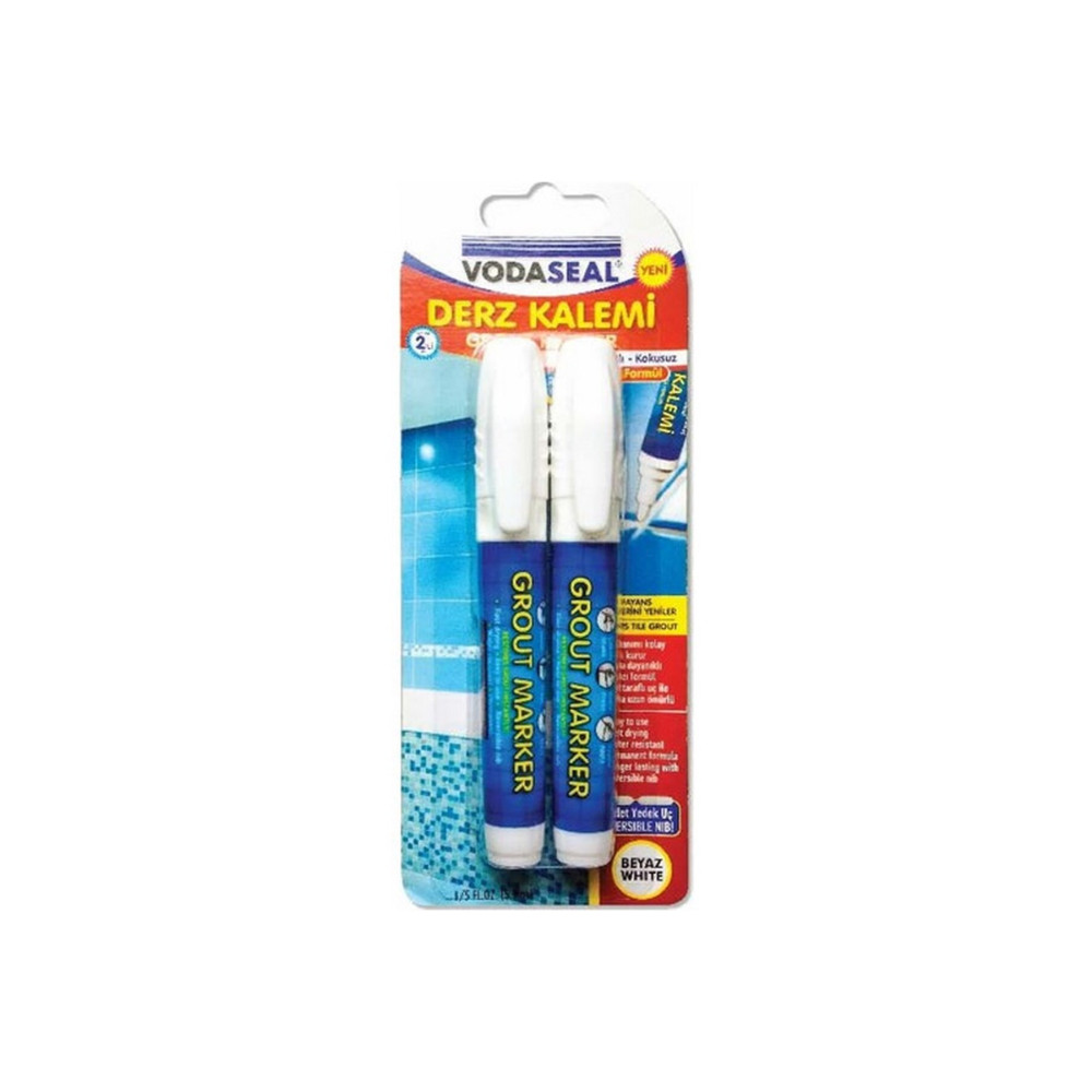 Vodaseal 2li Derz Kalemi Beyaz 2 Adet Yedek Uç Nalburiye & Hırdavat Fiyatı
