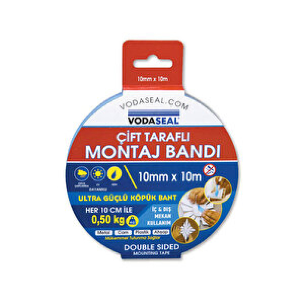 Vodaseal    Çift Taraflı Köpük Bant 10mmx10m Beyaz Bant Fiyatı