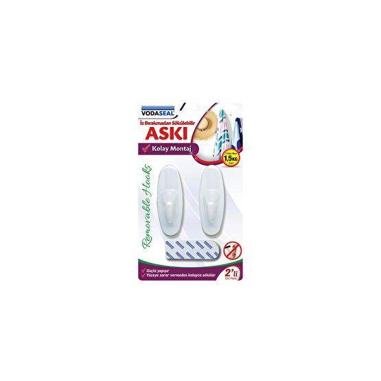 Vodaseal İz Bırakmadan Sökülebilir 2'li Beyaz Oval Askı Ofis Askılığı Fiyatı