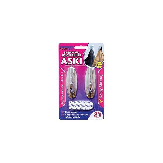 Vodaseal İz Bırakmadan Sökülebilir 2'li Krom Oval Askı