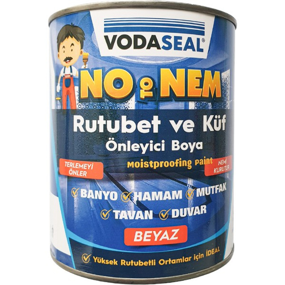 Vodaseal No To Nem - Rutubet Önleyici Boya 1 kg Beyaz Dış Cephe Yalıtım Malzemeleri Fiyatı
