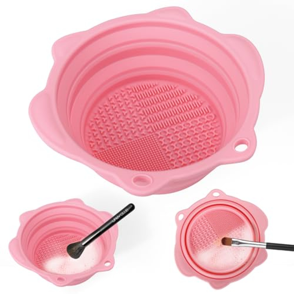 Vodolo Paint Brush Cleaner Mat,Foldable Silicone Paint Brush Cleaner Bowl,Portable Cleaning Tool for Paintbrush,Painting Artist Accessories