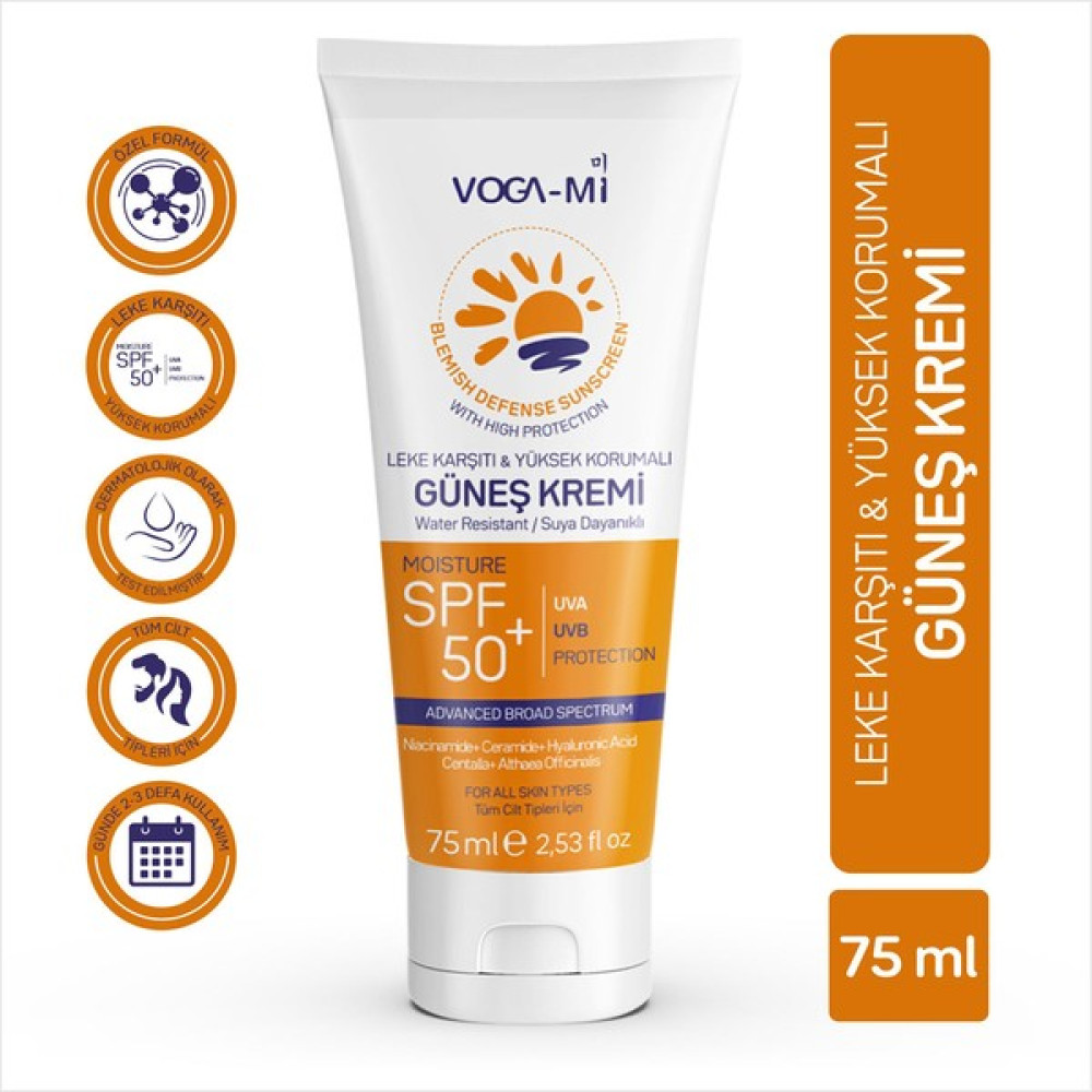 Voga-Mi Spf 50 Leke Karşıtı Yüksek Koruyucu Yüz Güneş Kremi Normal ve Kuru Ciltler İçin 75 ml Oto Boyaları Fiyatı