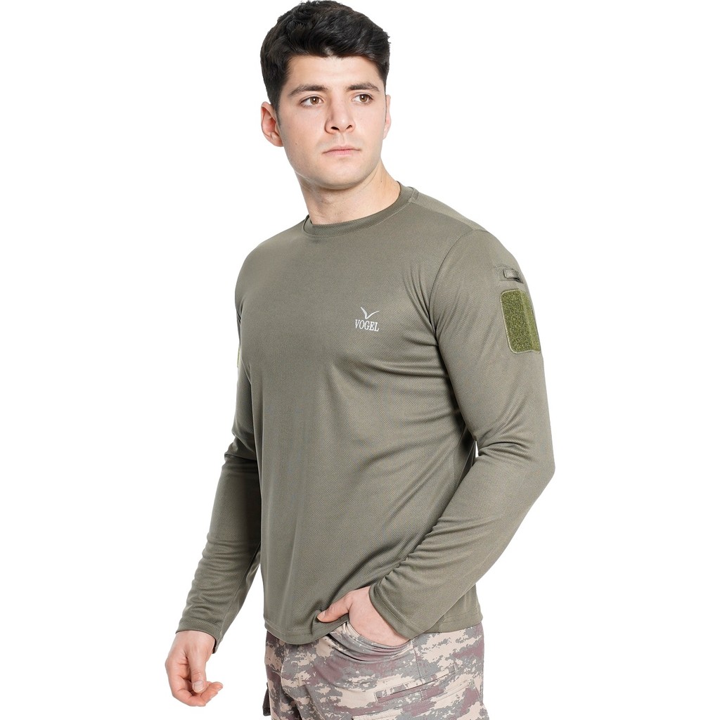 Vogel Tactical Tactical Uzun Kollu Yakasız Haki T-Shirt Giyim & İç Giyim Fiyatı