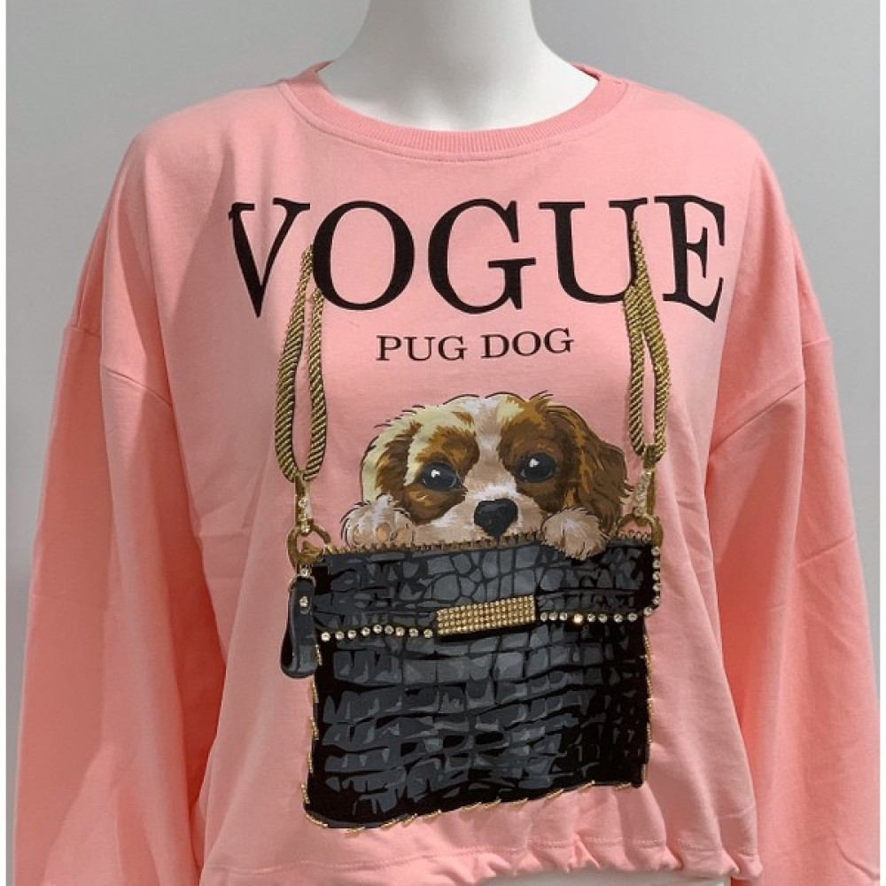 Vogue Köpek Basıklı Bayan Sweatshirt Fiyatı