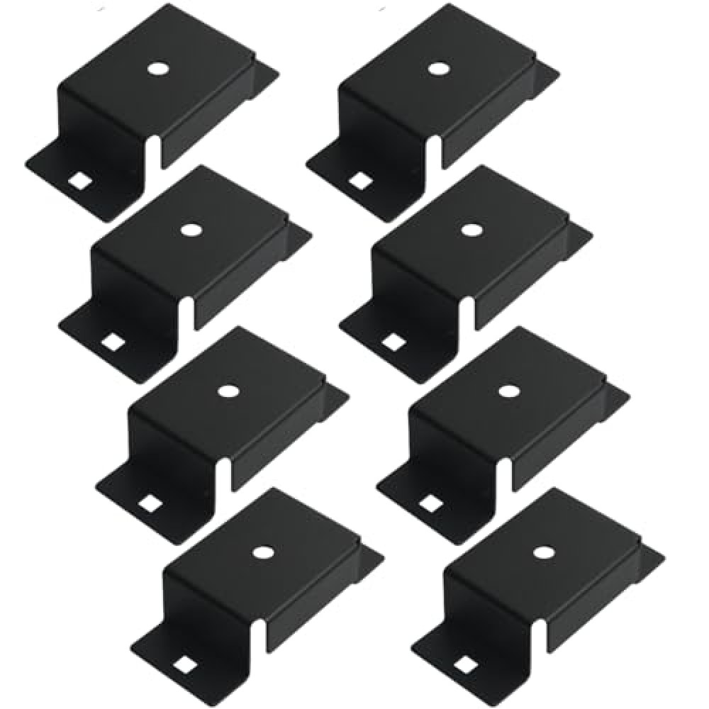 Voittozege 8 Pcs Trailer Stake Pocket,Stainless Steel Trailer Stake Pocket Fit 2'' x 4'' Lumber Uprights Uprights Trailer Stake Pocket Brackets,Metal Trailer Rail Brackets for Flat Beds and Trucks