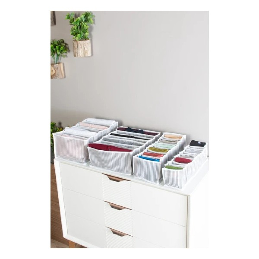 Volaconcept 8 Gözlü Çekmece Içi Gri Çizgili Düzenleyici Organizer - Large 24 x 37 x 18 cm Eşya Saklama / Düzenleme Fiyatı